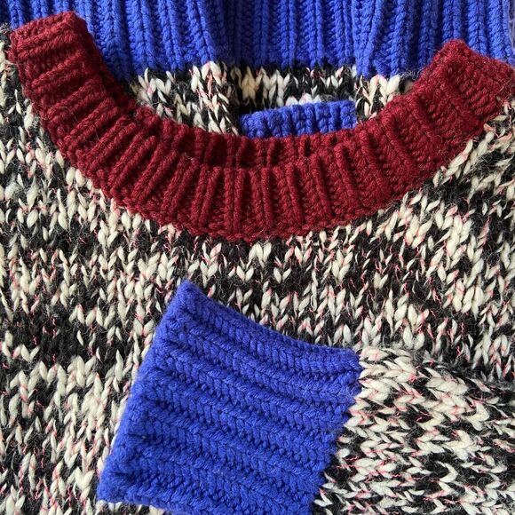 J. Crew Marled Color Block Ribbing Wool Blend Sweater S - Picture 4 of 8